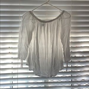 white shoulder top
